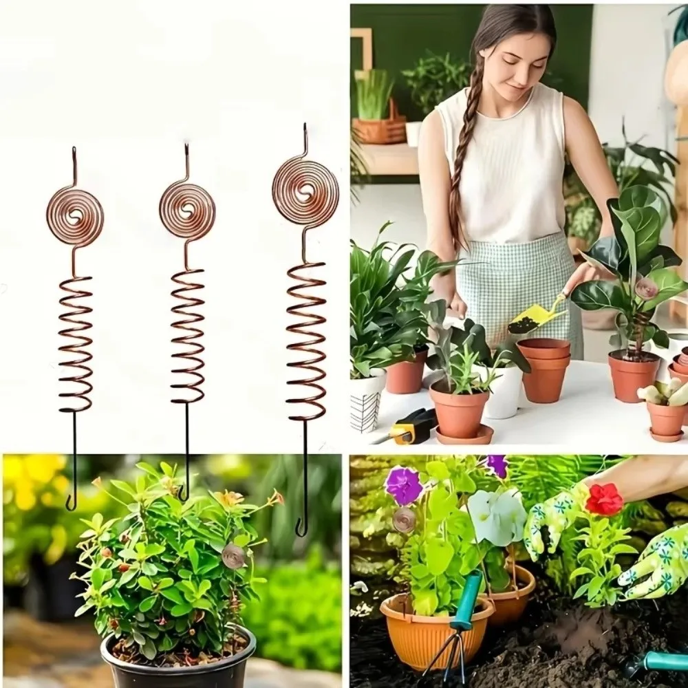 3PCS Copper Electroculture Plant Stakes Durable Plant Stand Plant Support Frame Multi-purpose Gardening Coil Antennas Greenhouse
