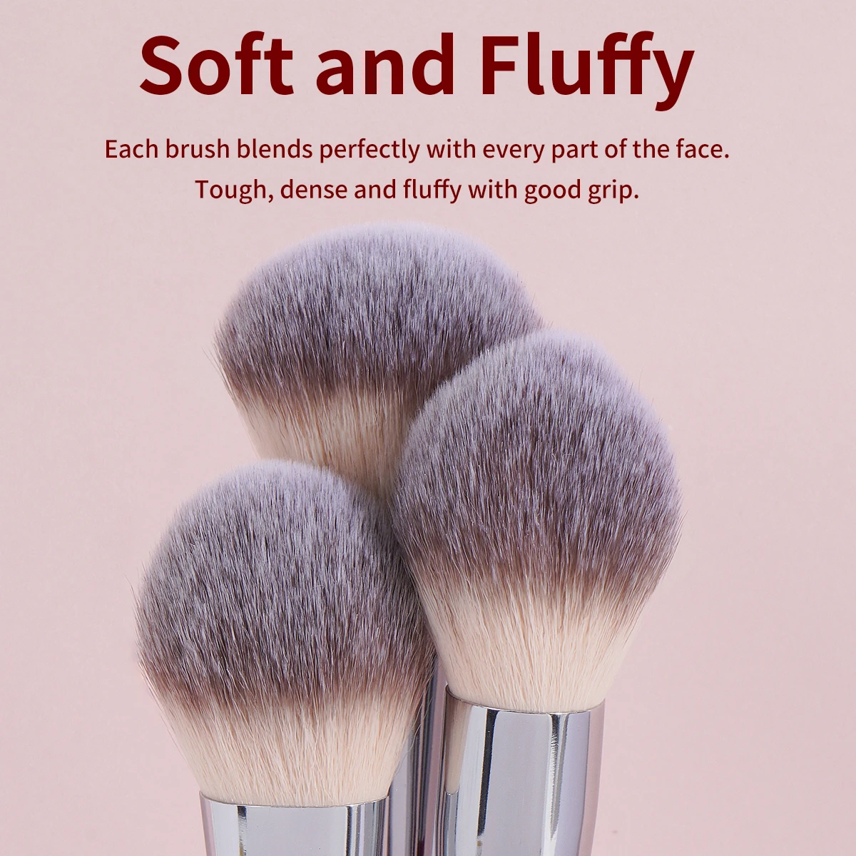 مجموعة فرش مكياج احترافية من MAANGE مكونة من 9 قطع من بودرة الأساس الاصطناعية الفاخرة وخافي عيوب ظلال العيون وأحمر الخدود ومجموعات فرش المكياج