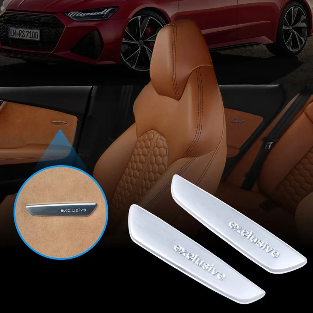 Door Armrest Badge For Audi Sticker 2pcs Audi Fender Sticker Exclusive Interior Sticker For Audi A6 A8 RS5 Sline A7 Christmas