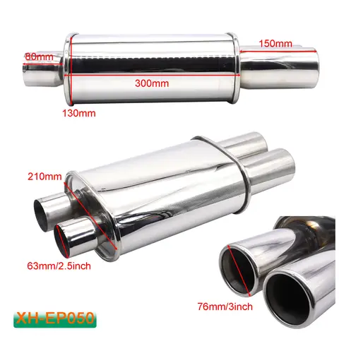 For Universal Car Exhaust Pipe Muffler Muffler Tip Stainless Steel Single Dual Round Outlet Performance Sound Auto Tuning Parts