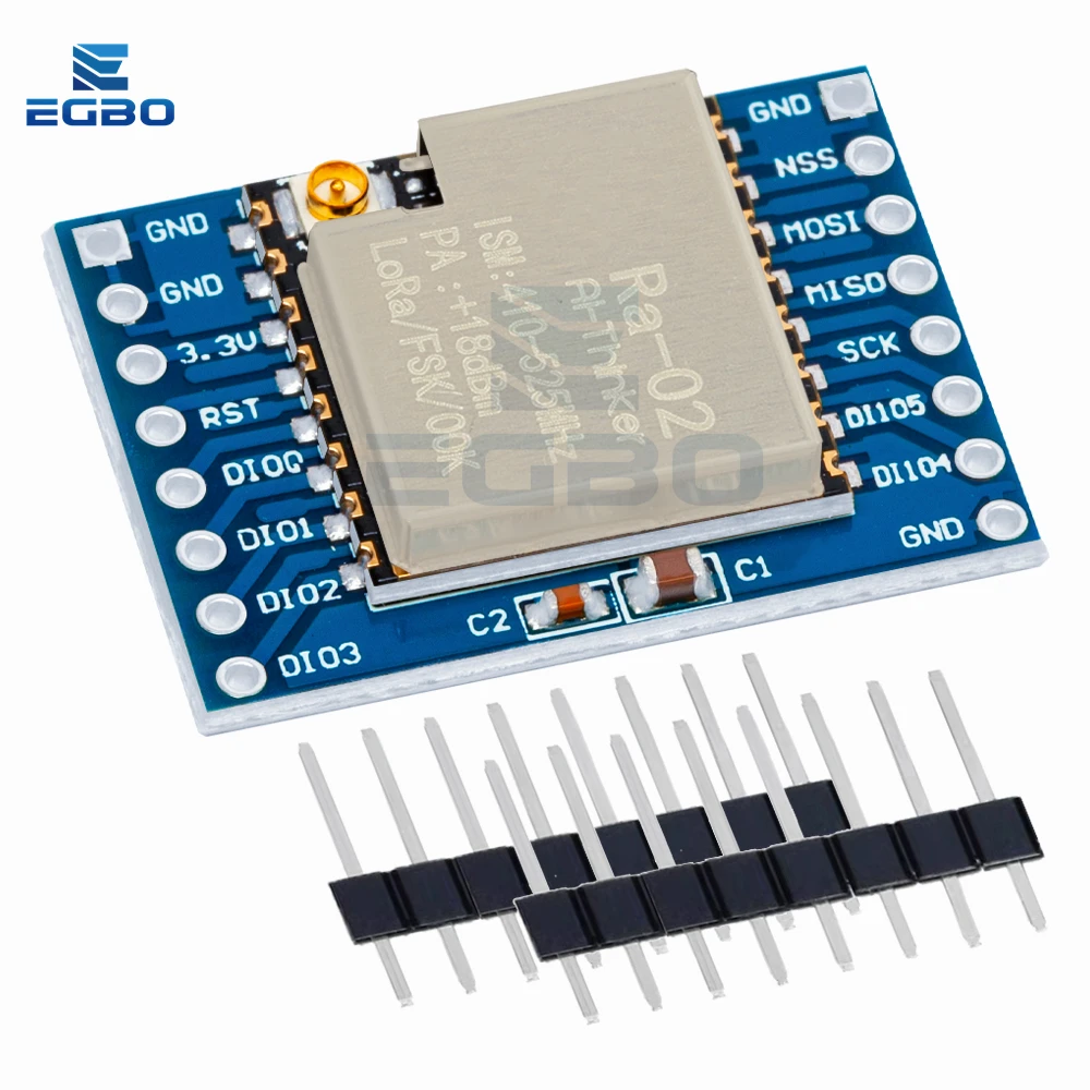 EGBO 433MHZ SX1278 LoRa Module 433M 10KM Ra-02 Wireless Spread Spectrum Transmission Board 2.4G IPX Antenna for Smart Home