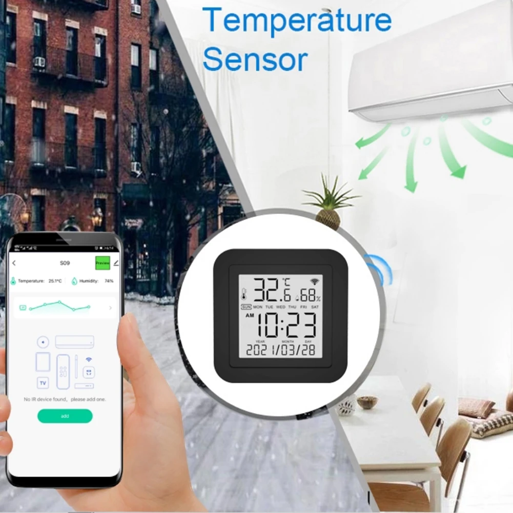 Tuya WiFi Temperature Humidity Meter Universal IR Controller Infrared Remote Controller Intelligent Sensor for Alexa Google Home