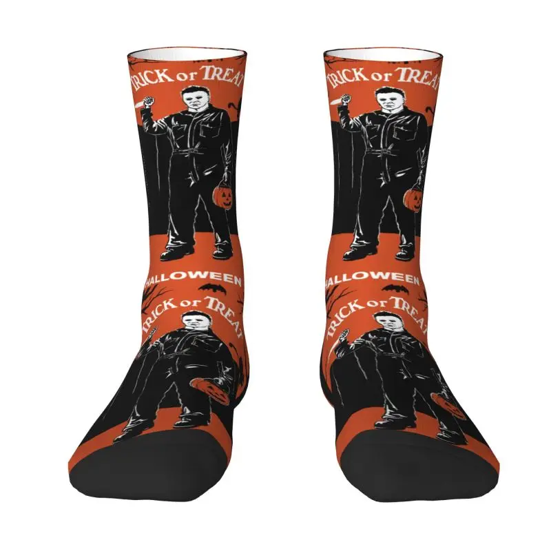 Funny Halloween Michael Myers Socks Women Men Warm 3D Printed Horror Movie Killer Sports Basketball Socks