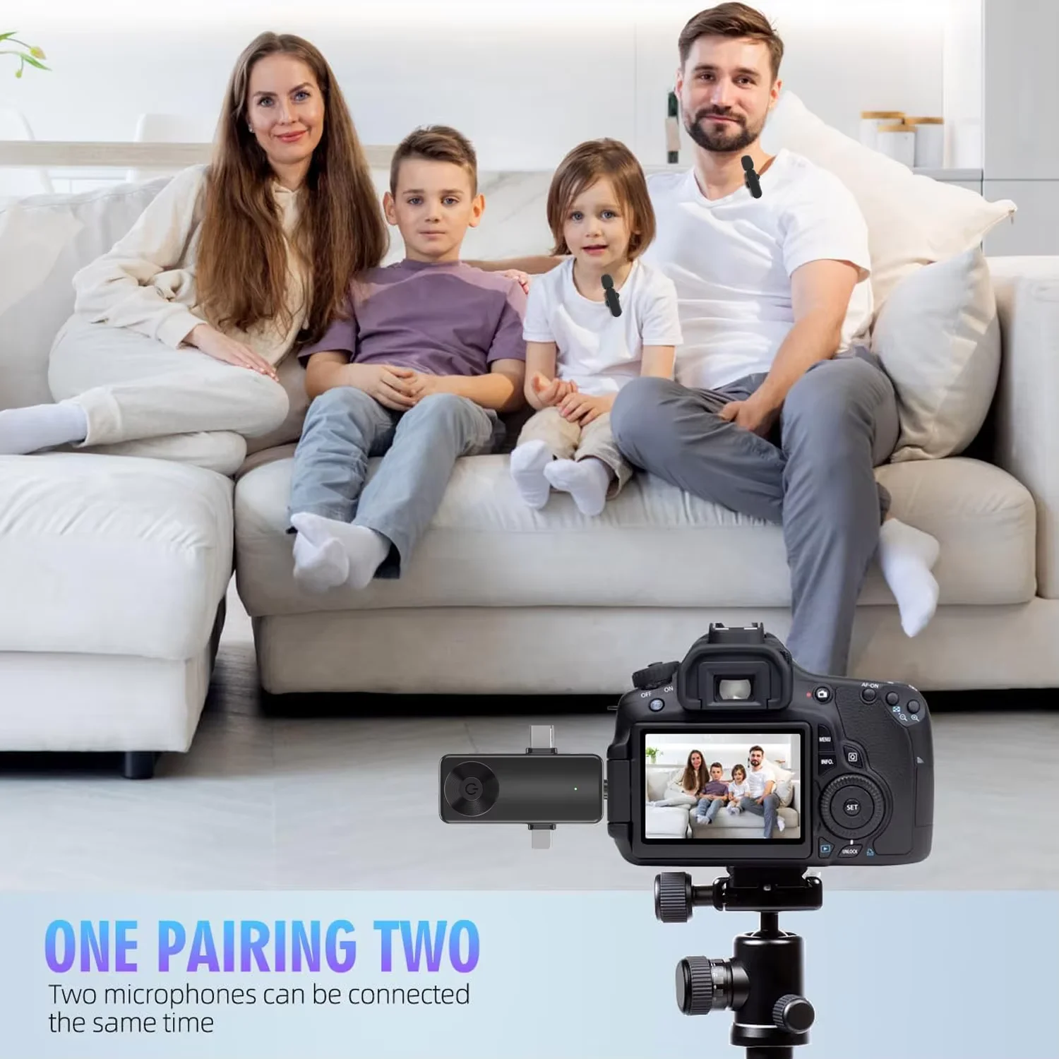 Microfone, um microfone adequado para gravação de vídeos em telefones celulares, streaming ao vivo para reuniões on-line e pode usar até 4