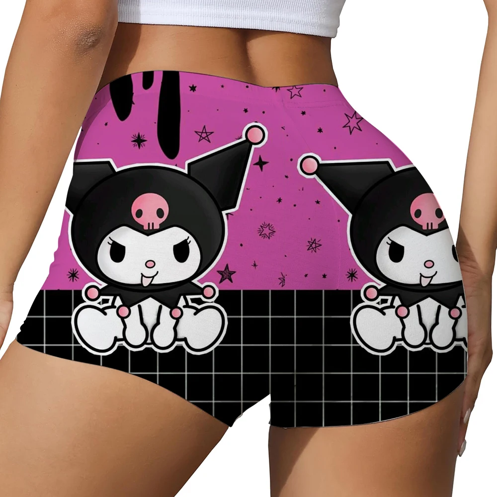 Pantaloncini da yoga da allenamento per yoga da donna personalizzati Hello Kitty Pantaloncini da corsa per motociclisti atletici da palestra