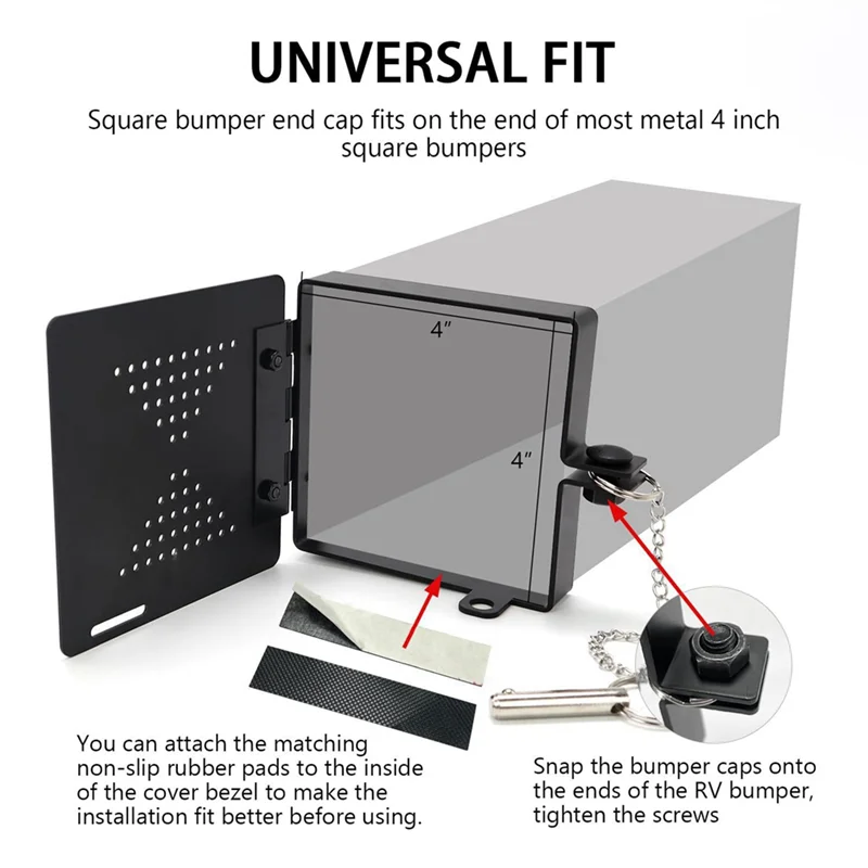 

Крышка бампера для автофургона Forrv, подходит для стандартных 4-дюймовых квадратных бамперов для автофургонов, заглушка бампера для автофургонов