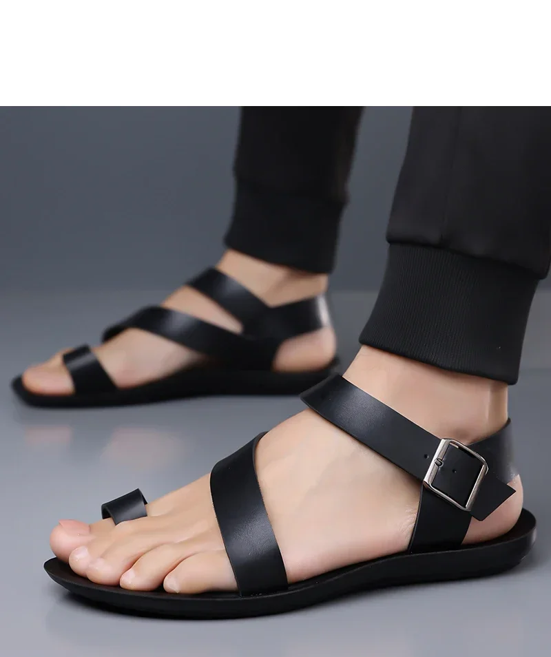 Sommer Herren Mode Römische Sandalen Komfortable Weiche Sohle Atmungsaktive Slides Rutschfeste Verschleißfeste Outdoor-Strandschuhe-5126 – Detail 8