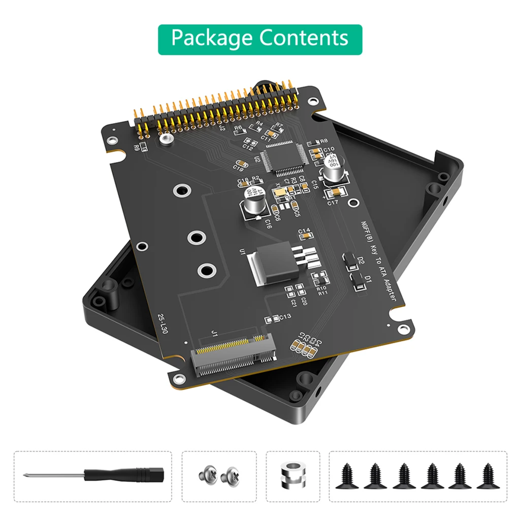 M.2 SATA SSD auf 2,5 Zoll 44-Pin IDE-Adapter für ältere Laptop-PCs, zum Austausch alter IDE-Festplatten, passend für 2230 2242 2260 2280 B-Key SSDs – Detail 8