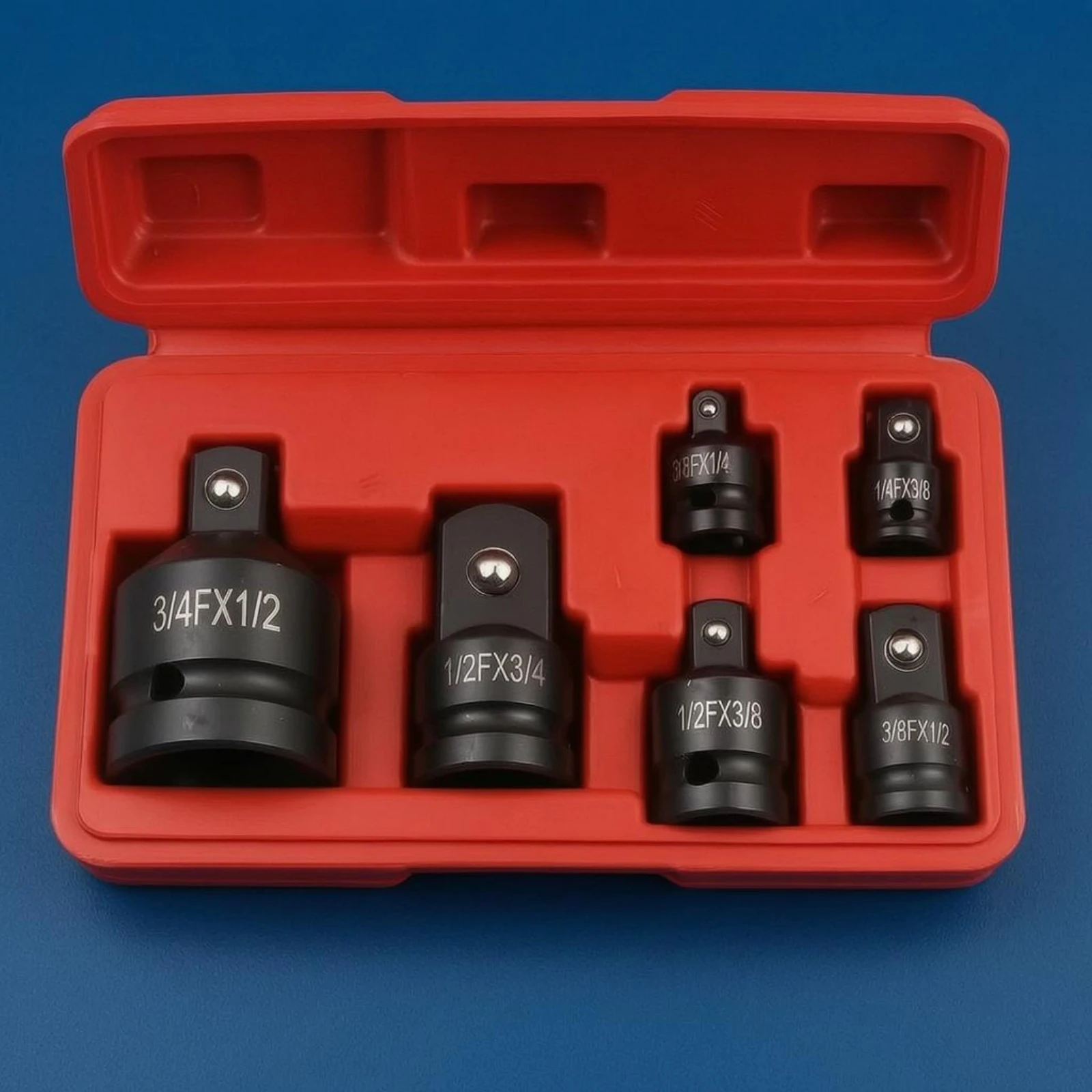 6 Pieces Heavy-Duty Socket Adapter Set CR-V Steel Heavy-Duty Socket Reducer Set Drive Conversion Piece Coil-Loaded Ball Detent