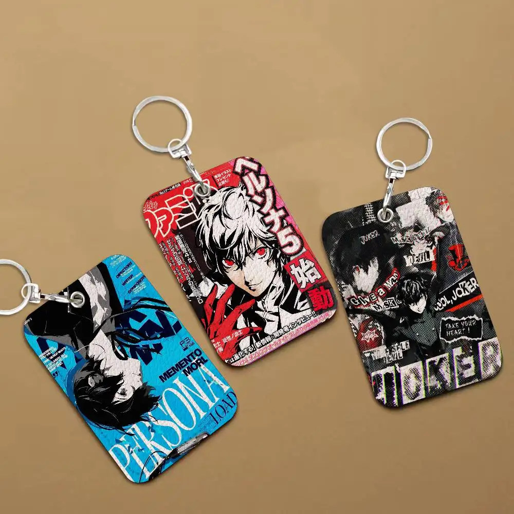 

Классический кожаный чехол для карт P-PersonaS 5 с брелоком, легкий кошелек для повседневного использования