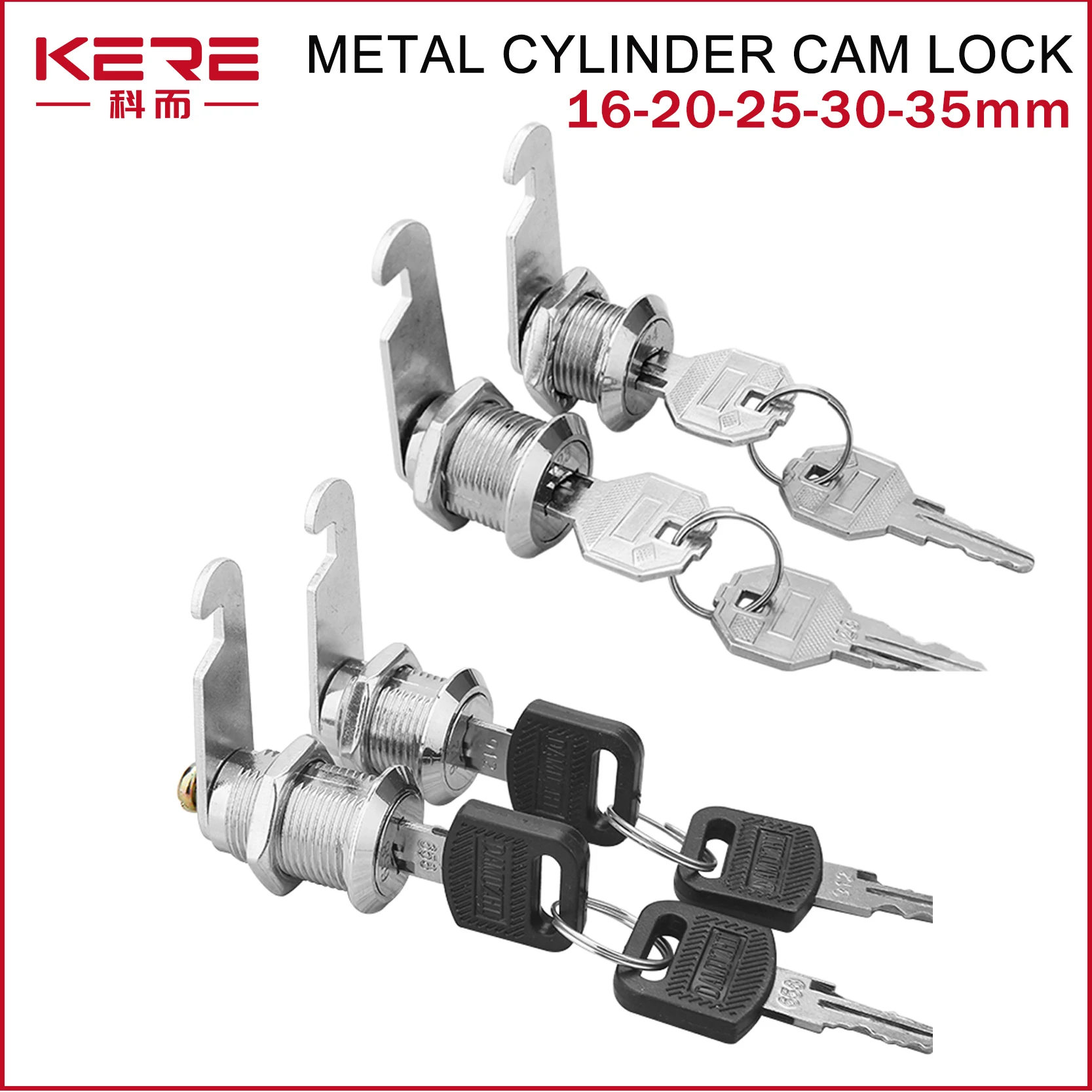 5/20/100SETS 16mm 20mm 25mm 30mm 35mm Metal Rotary Key Switch Push Button Lock Switch Latching Cylinder Cabinet Security Locker