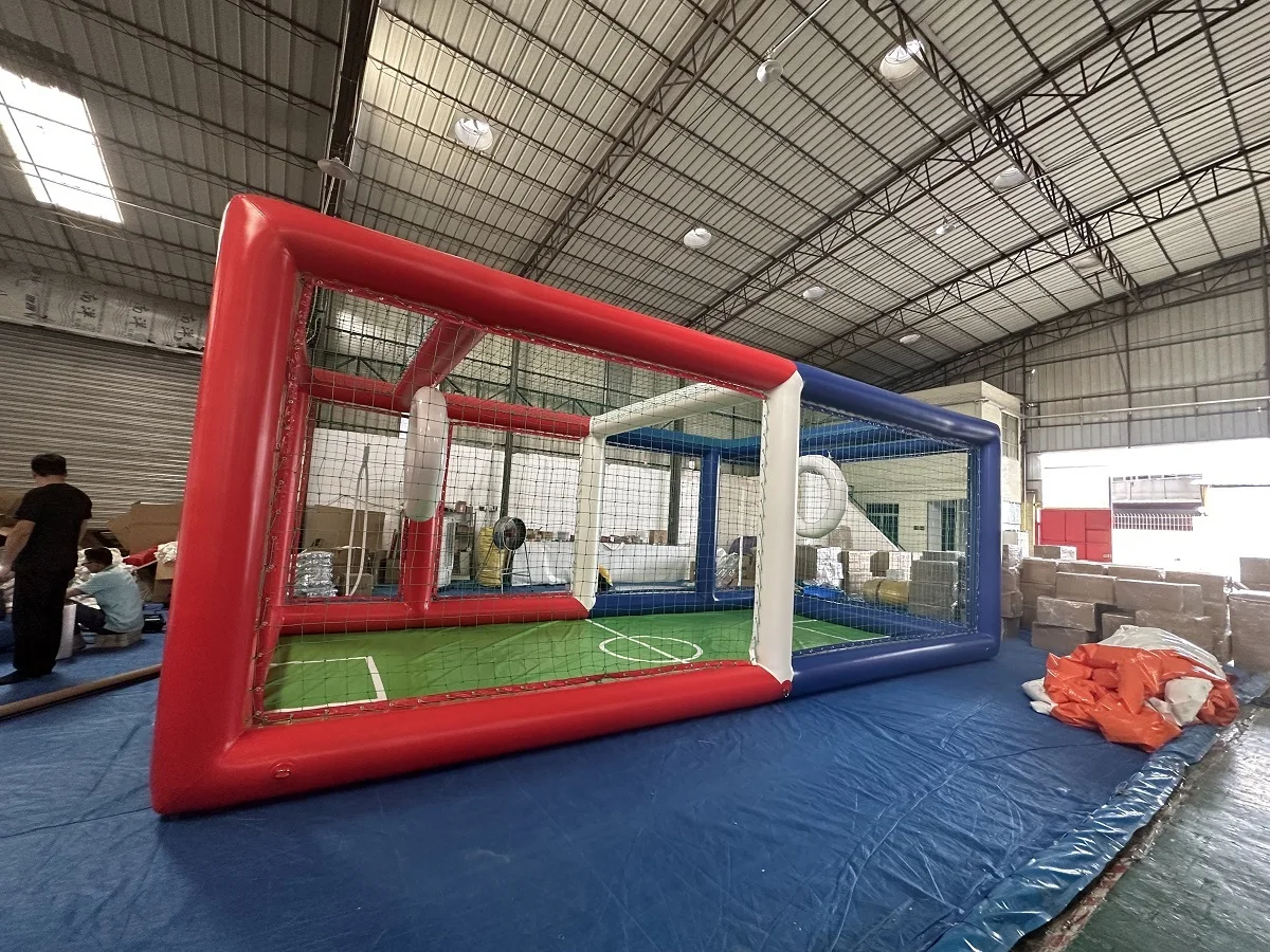 Tarpaulin Inflatable Soccer Frame Court Fence Airtight Inflatable Drone Football Field For Competition