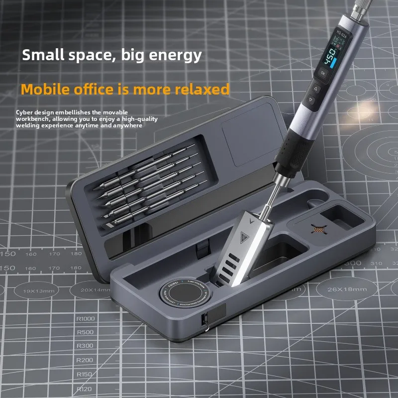 HS-02 Smart Soldering Iron Set with Mobile Workstation Storage Box Kit Tool Case 리프트