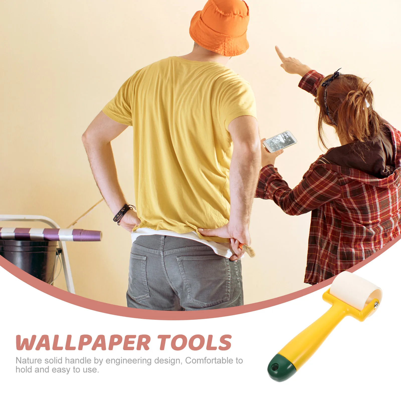 

Wallpaper Pressing Roller Seam Rolling Wheel For Smooth Vinyl Film Sticker Smoothing Tool Hand Pressing Roller Home Car