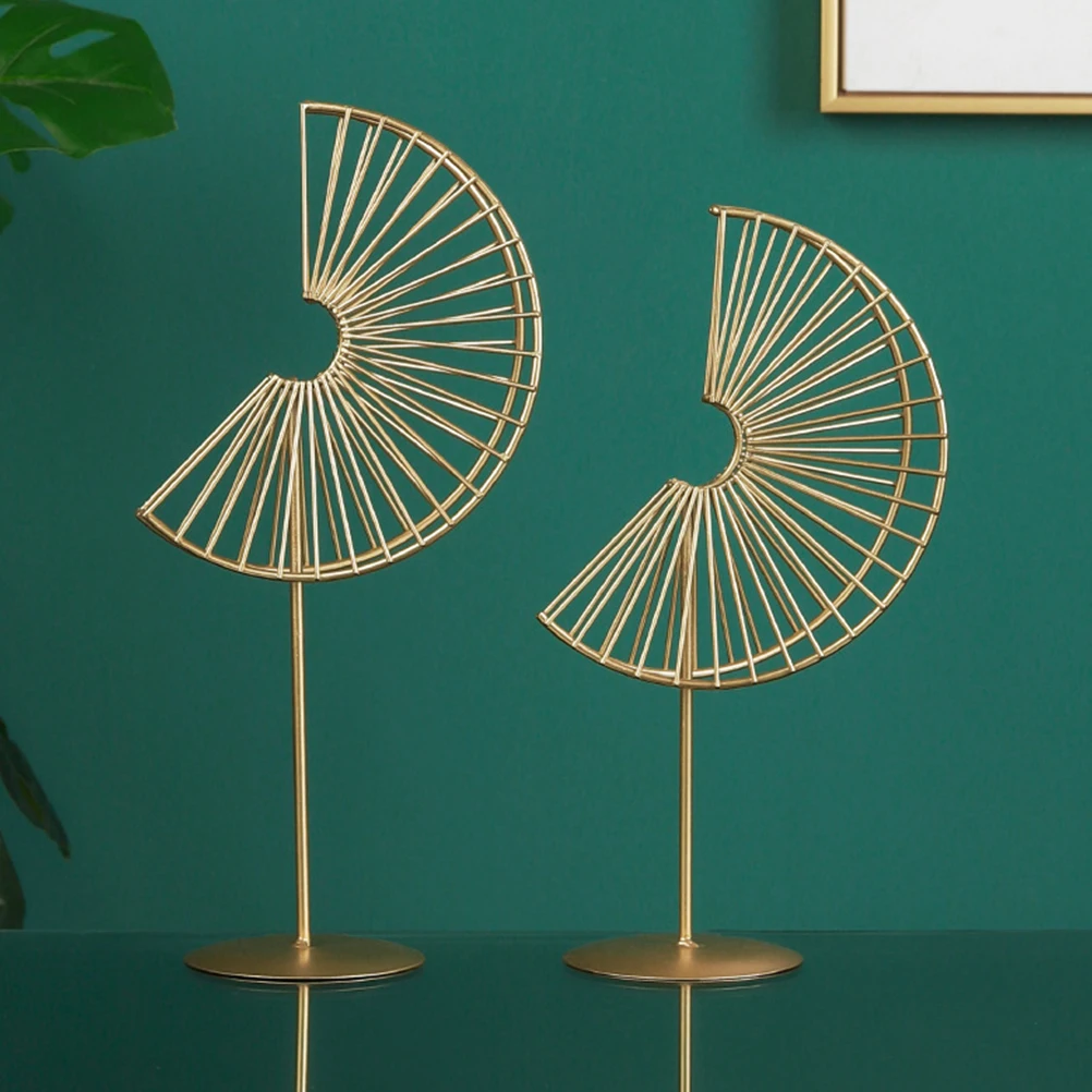 

Semi-circular Ornament Rack Art Work Jewelry Stand Earrings Folding Desktop Holder Display Wrought Iron Tabletop