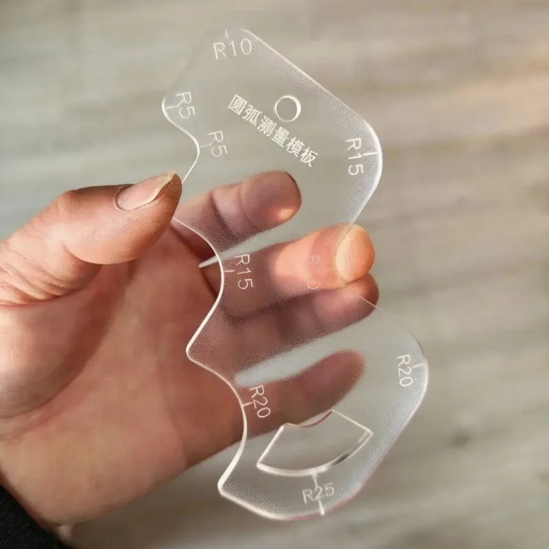 Acrylic arc angle measurement template R plate leather fabric drawing mold arc angle ratio card board inner and outer circle