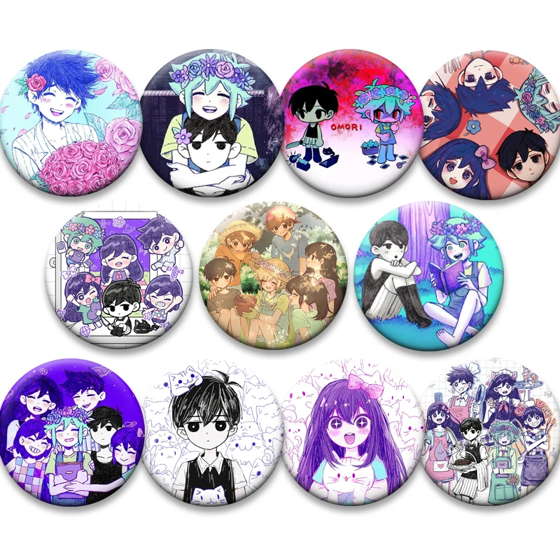Изысканный значок с героями мультфильмов, ролевая игра, Омори, аниме, кнопки, круглые креативные жестяные броши для рюкзака, аксессуары, подарки ручной работы