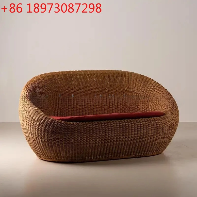 

Natural rattan rattan sofa coffee table combination, free soft bag seat cushion
