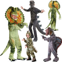 2025 New Halloween Children's Dinosaur Costumes World T-Tyrannosaurus Cosplay Jumpsuits Stage Party Cos Suits For Kids Chris ☆ ☆
