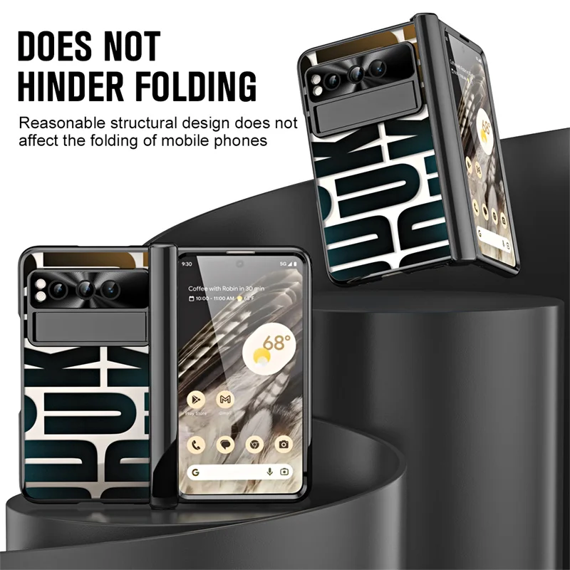 Luxury PC Hinge Bracket Folding Phone Case For Google Pixel Fold 5G With Pen Slot Screen Glass All Inclusive Protective Cover