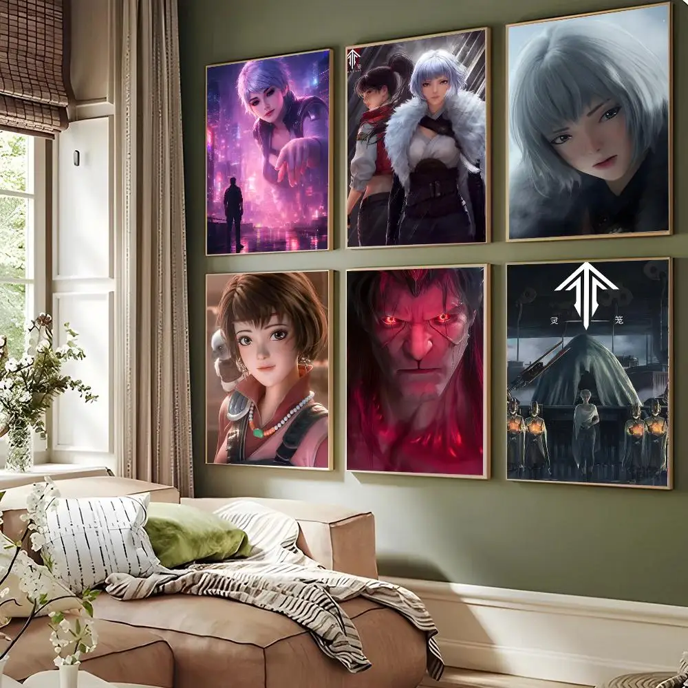 1pc Anime L-Ling Cage Poster Self-adhesive Advanced Aesthetic Printing Paper Wall Art For Living Room Home Decor