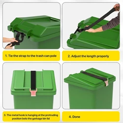 Trash Can Lock,Garbage Can Lock For Animal Fits 30-50 Gallon Bin,Adjustable Trash Can Lid Lock/Strap With Metal Claw