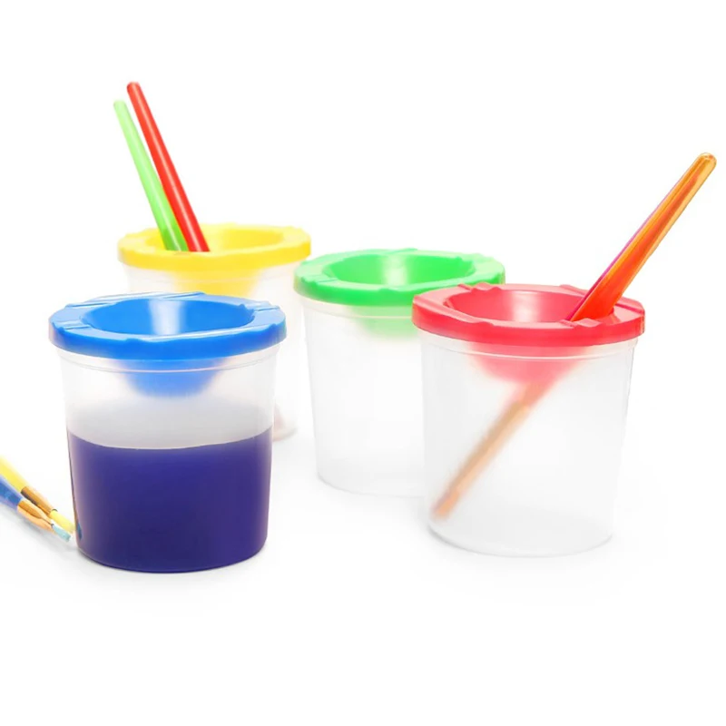 Tasse de lavage de stylo d'art peint, plastique transparent, stylo multifonctionnel, peinture d'interconnexion, tasse de lavage, E27