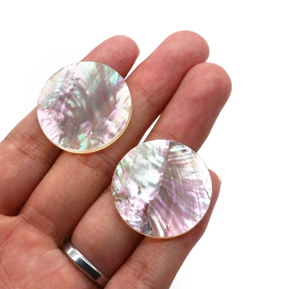 Natural Sea Shell Circular Non-porous Ring Face 30mm Making Boutique Fashion Color Jewelry DIY Necklace Earring Bracelet Pendant