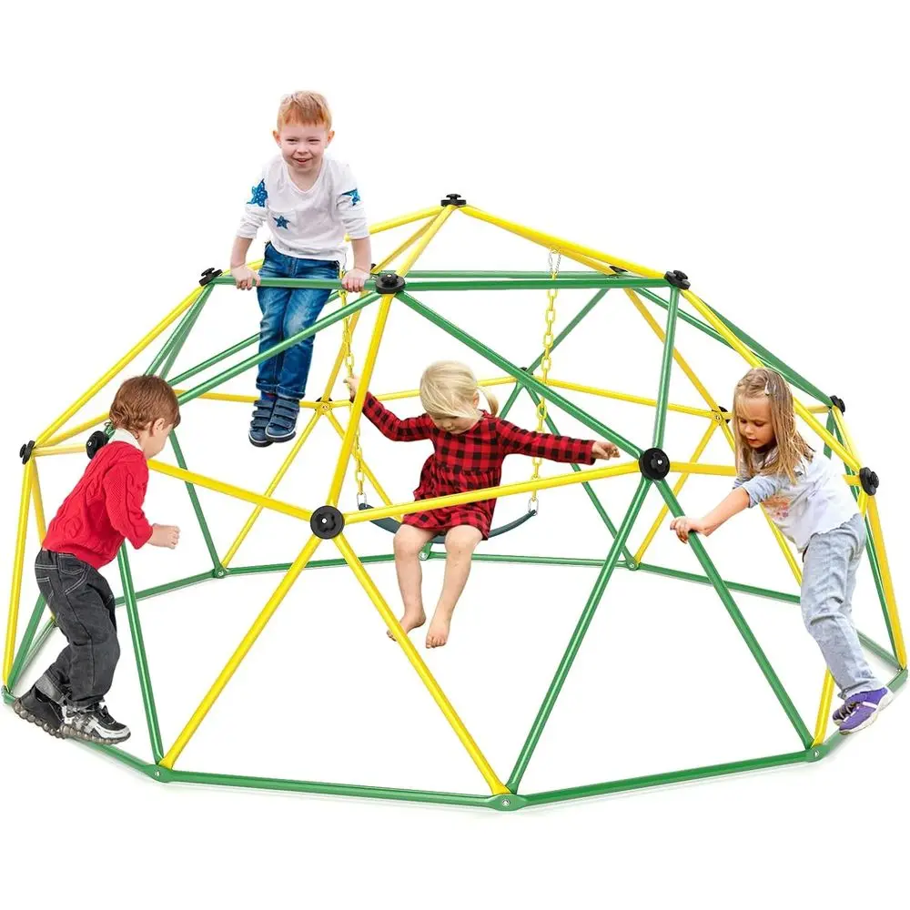Kopuła wspinaczkowa 3 m z huśtawką, ulepszona drabinka dla małych dzieci do ogrodu, zabawki do wspinaczki na zewnątrz, wyposażenie placu zabaw dla maluchów