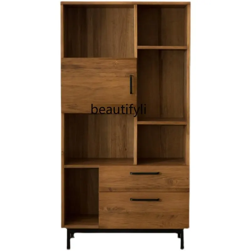 

Nordic Solid Wood Bookshelf Floor Bookcase Modern Simple Shelf Living Room Display Stand Creative Entrance Cabinet