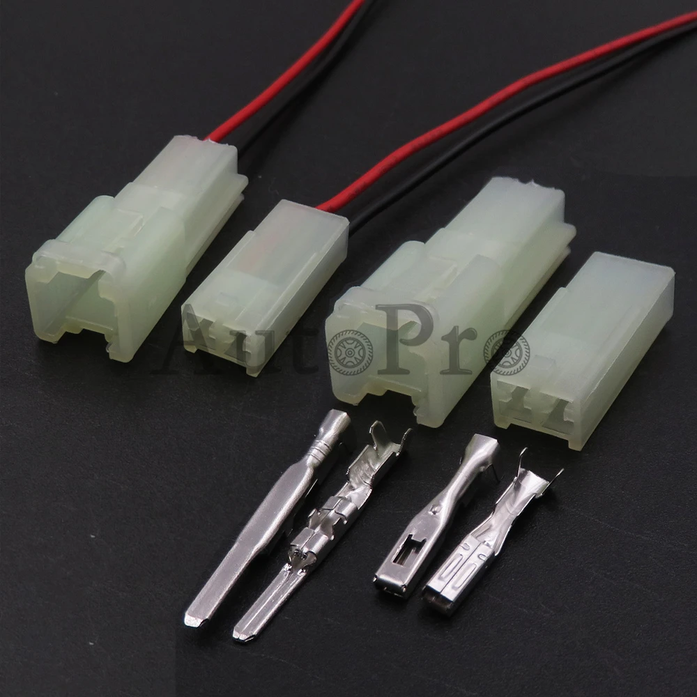 1 Set 2 Hole AC Assembly Automobile Plastic Housing Unsealed Socket Auto Wiring Terminal Adapter Car Electrical Connector