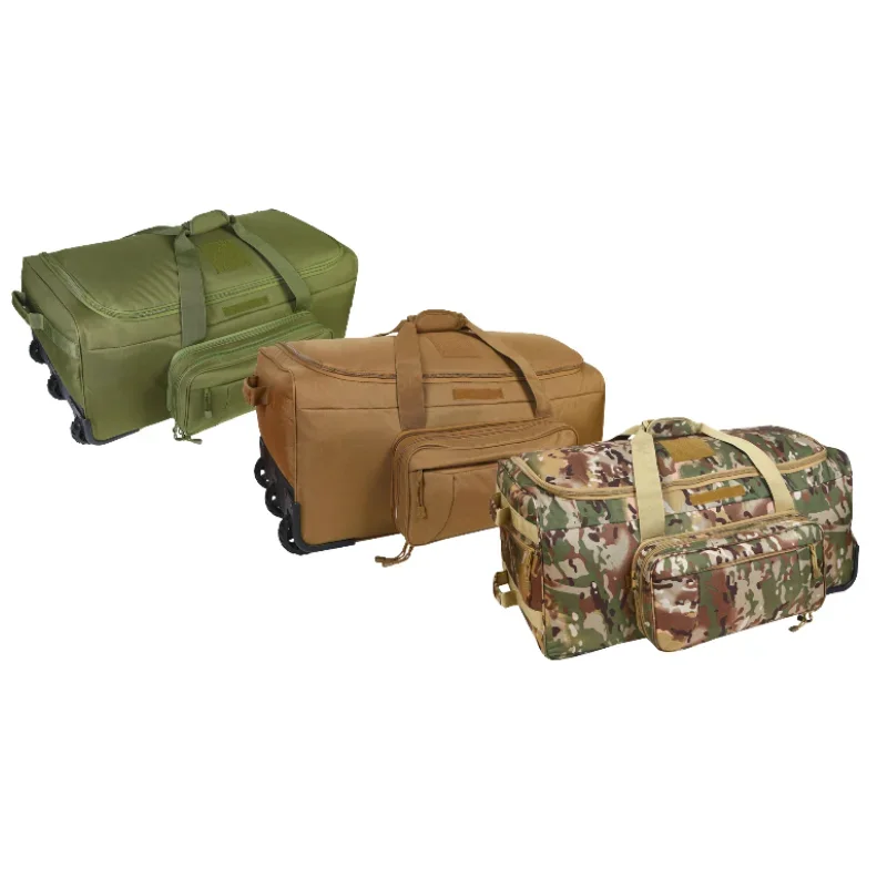 Tactical Travelling green travel bag Wheeled tactical outdoor Duffel Bag polyester luggage sets