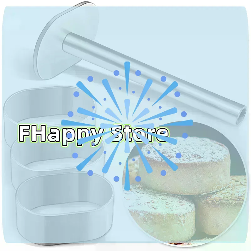 Stainless Steel Pulburon Molder With Pusher Cake Decorating Tools Diy Cake Mousse Pastry Ring Mold Cooking Rings Baking Tools