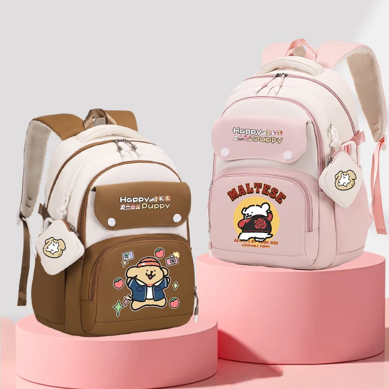 Tas Sekolah Anak Anjing Gambar Garis Kartun Anime 2D 2025 Ransel Sanrio Baru untuk Remaja Ransel Sekolah Kapasitas Besar