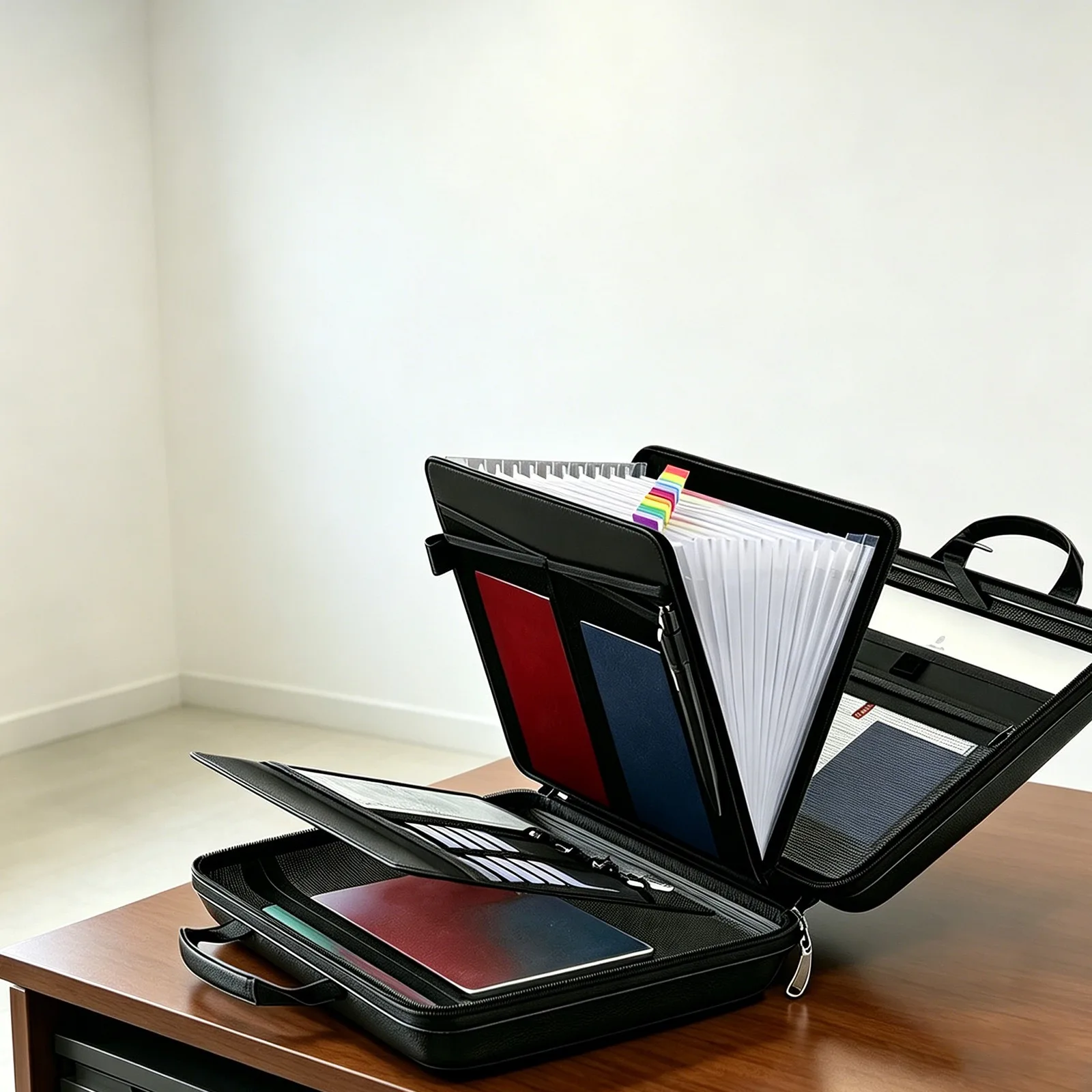 Sac à documents ignifuge avec coque rigide, organiseur de fichiers A4, multi-couches, portable, avec serrure à code sécurisée