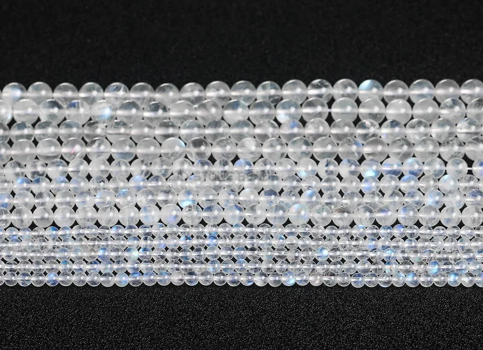 AAA Natürliche Blaue Mondsteinperlen aus Sri Lanka, Wunderschöne Blaue Schimmernde Lose Edelsteine für Schmuckherstellung, DIY Armband- und Halskettenzubehör – Detail 4