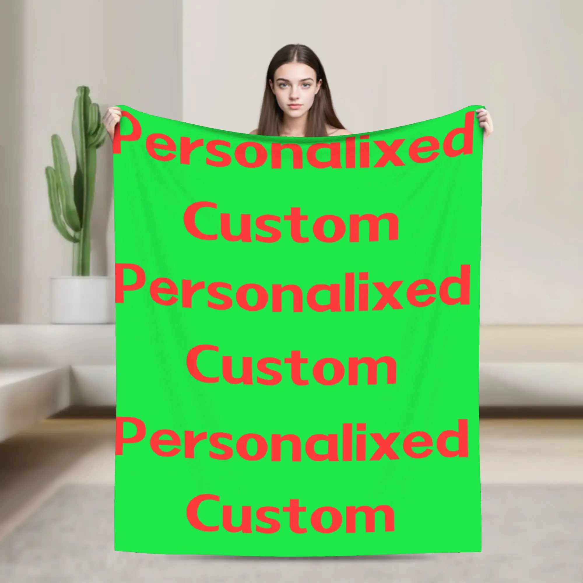Personalixed Custom Flannel Blankets  Super Soft Throw Blanket for Couch Bed Travel Graphic Bedspread Sofa Bed Cover