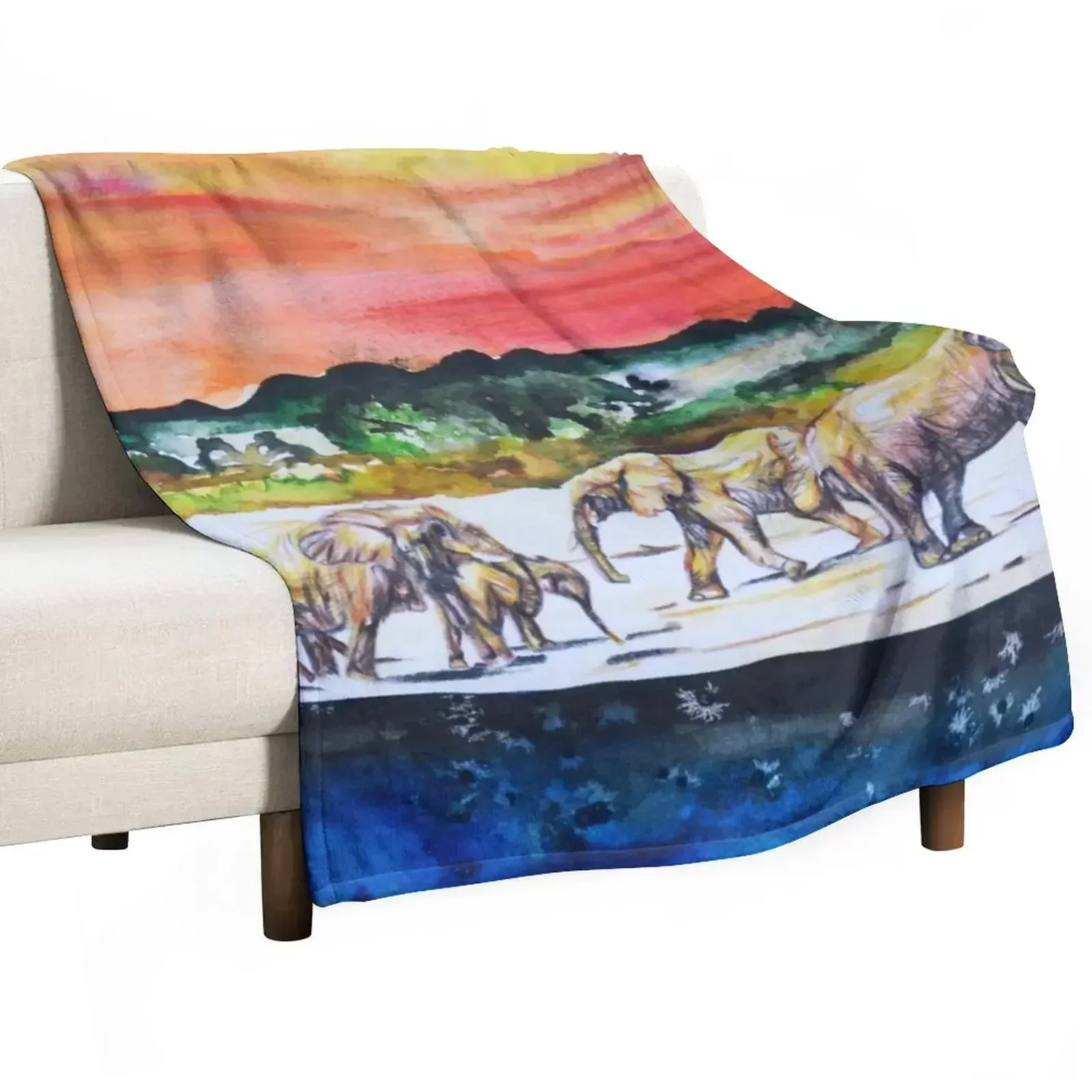 

New Elephant Herd Throw Blanket Luxury Brand Luxury St Blankets