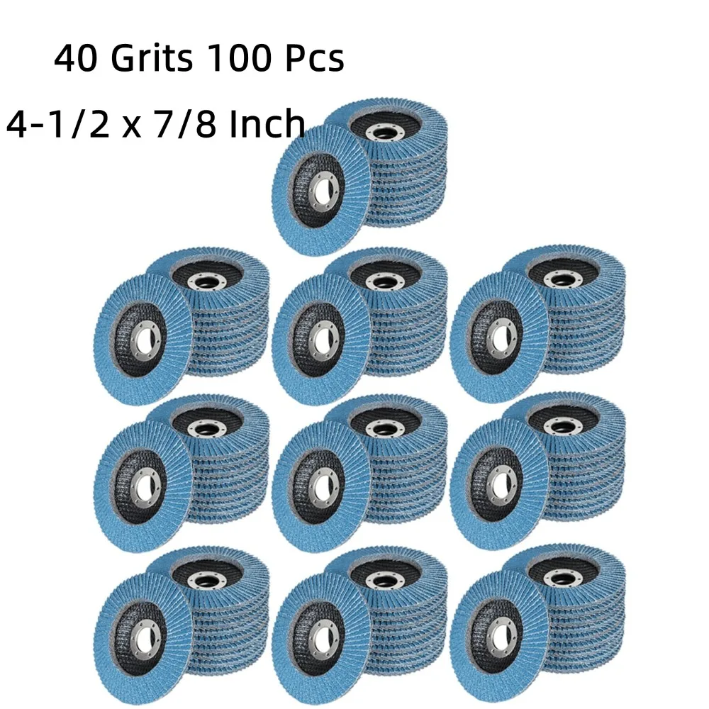 

100pcs Grinding Wheel 4-1/2 X 7/8 Inch 40 Grits Zirconia Grinding Wheel Abrasive Sanding Disc Grinder Disc