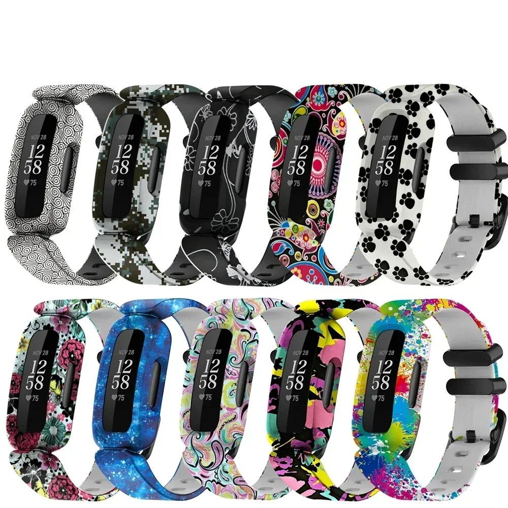 New Wrist Strap Silicone Bracelet For Fitbit Ace 3/inspire 2 Smart Watch Band Bracelet Replacement Kids Wristband Watchbands