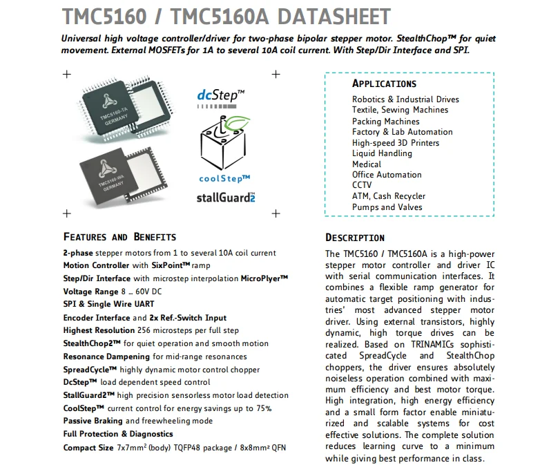 New TMC5160-EVAL Stepper Motor CDriver 8 to 60V Evaluation Boards Power Management IC Development Tools