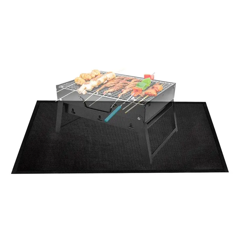 Under Grill Mat Fireproof Patio Protector Mat Reusable Oil Proof Grill Floor Pads Waterproof Grill Mat For Flat Top BBQ Supplies