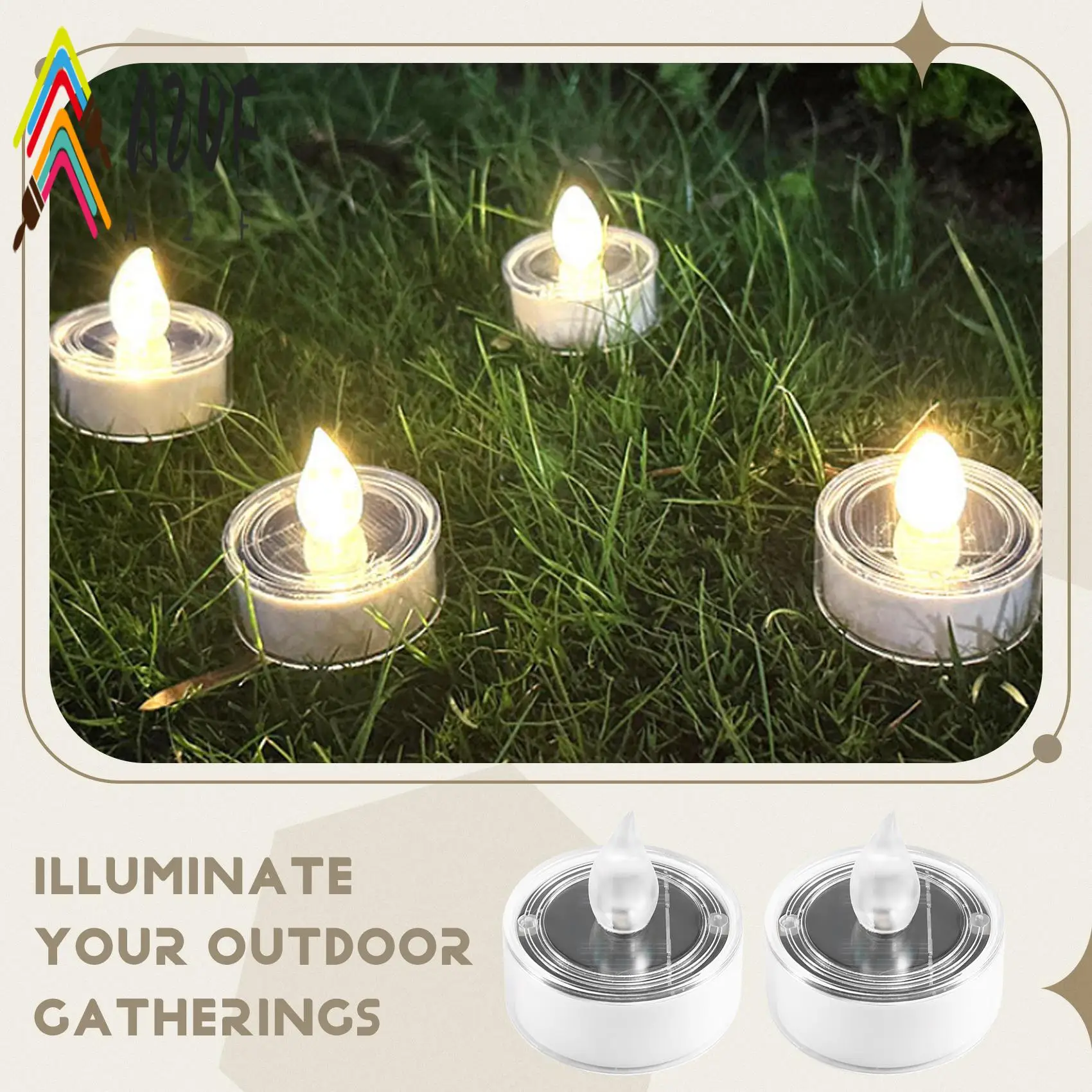 

A20F-6PCS Solar Candle Light Waterproof Flameless Outdoor Get-Together Candle Light Garden Patio Candle Decorative Light