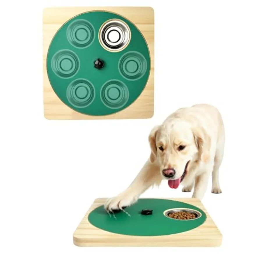 

Dog Scratch Board with Treat Box Wooden Dog Nail Scratch Board Dog Nail File Board with 6 Stainless Steel Treat Box Adjustable