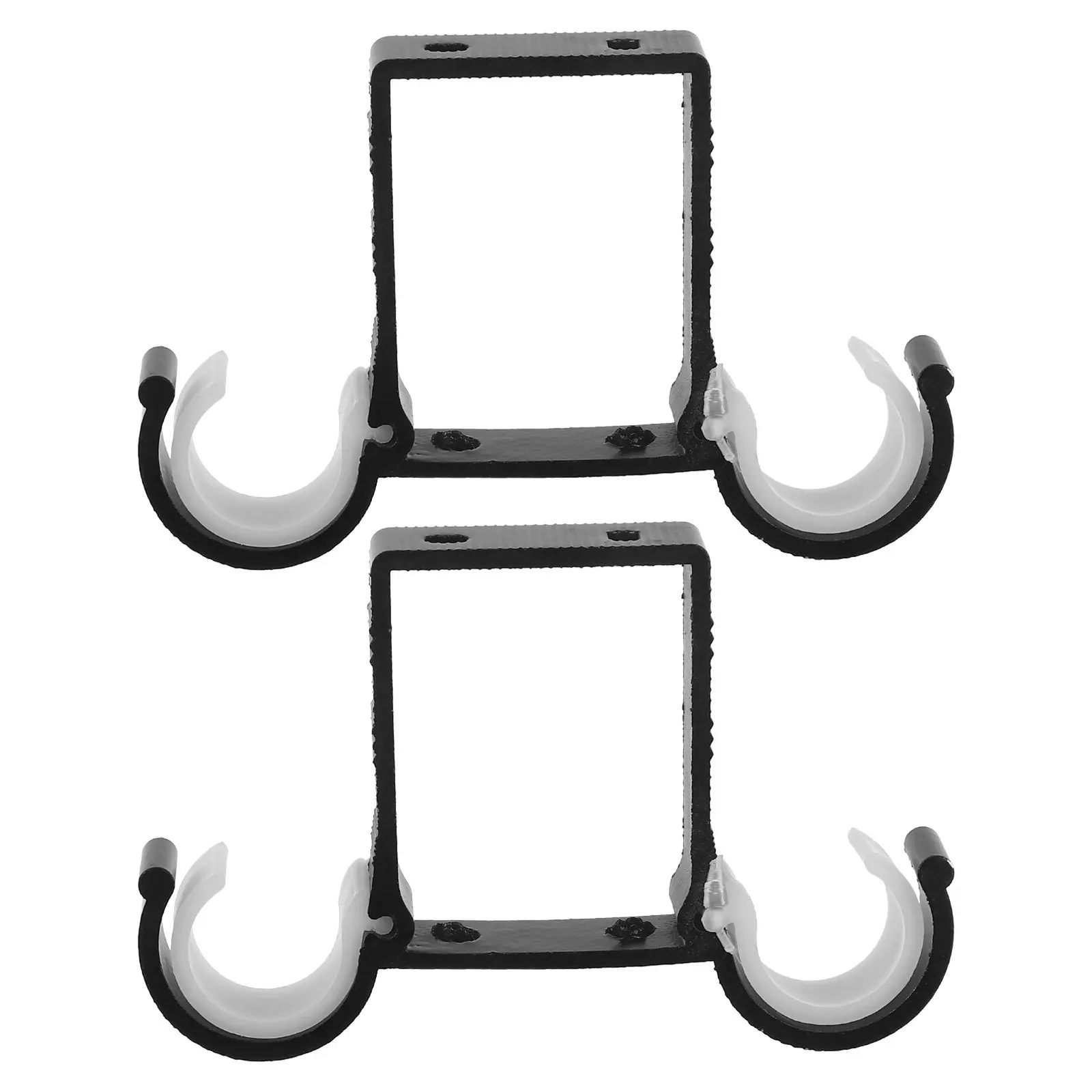 

2pcs Double Rod Bracket Aluminum Alloy Ceiling Track Mount For Dual Layer Drapery Modern Home Office Space-Saving Heavy Duty
