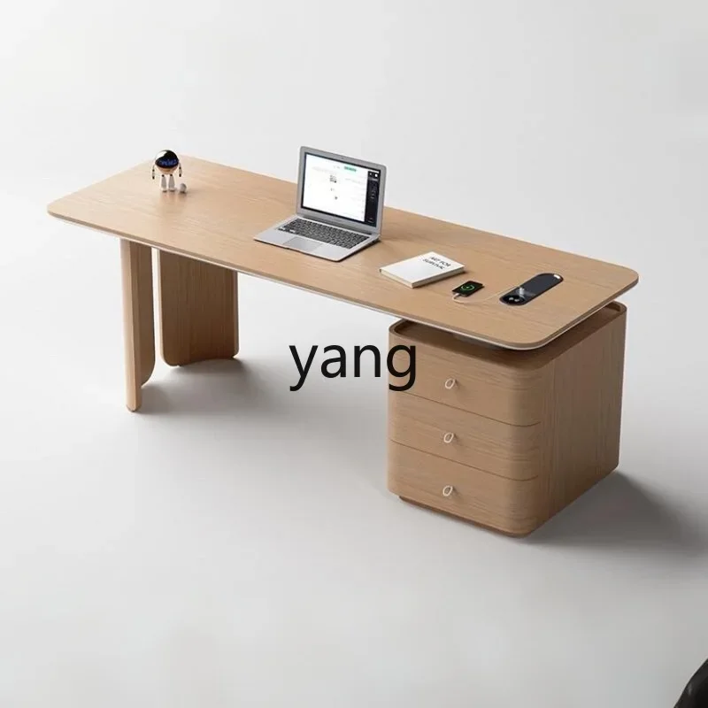 LTT Solid Wood Desk Italian Minimalist Home Study Office Desk Light Luxury Modern Creative Computer Desk