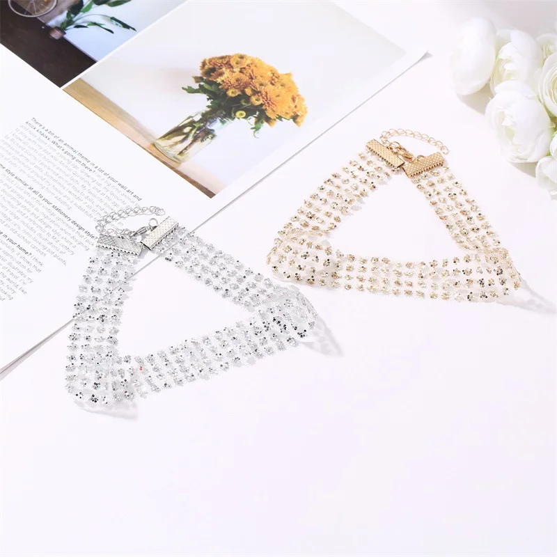 Simple Korean Fashion Personality Clavicle Chain Necklace Female Zircon Advanced Sense Birthday Party Jewelry Decoration Gift