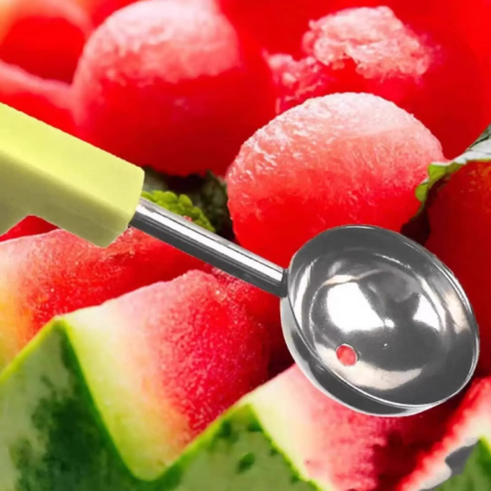 3 in 1 Fruit Tool Set Multi-Functional Fruit Spoon Tool Watermelon Baller Set Easy to Use Kitchen Gadget Stackable Design