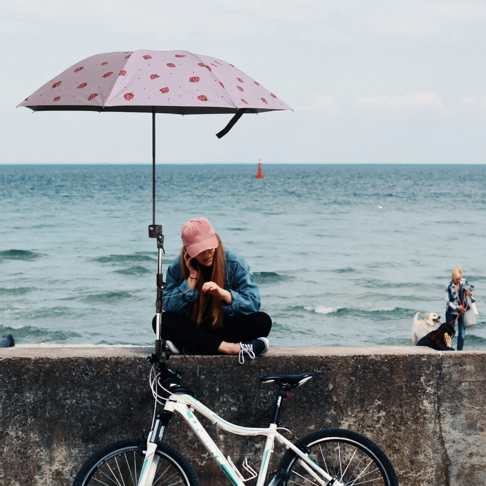 

Umbrella Bracket Adjustable Extendable Clamp Mount For Stroller Wheelchair Bike Scooter Deck Chair Outdoor Use