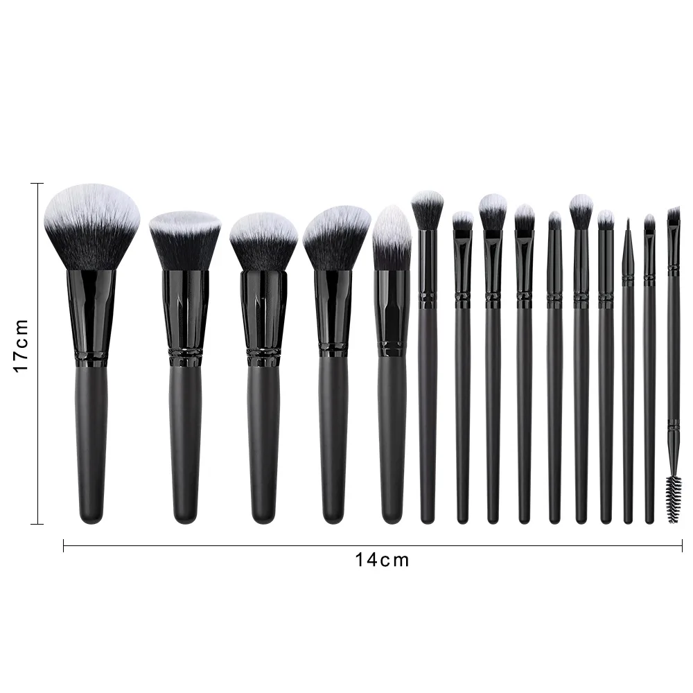 Black Makeup Brush Professional Makeup Eyeshadow Foundation Powder Soft Synthetic Hair Makeup Brushes Private Label Wholesale